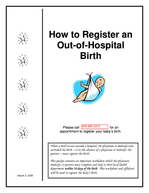 Out-of-Hospital Birth Registration Form