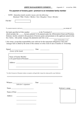 Joint Management Consent Form