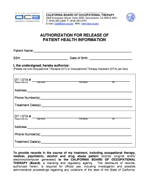 Authorization for Release of Patient Health Information