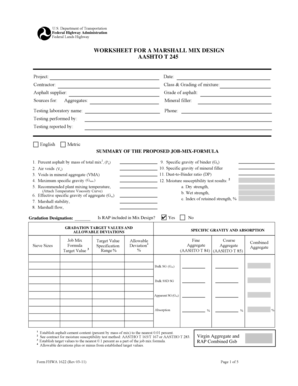 Marshall Mix Design Worksheet