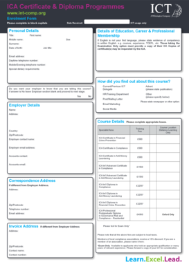 ICA Certificate & Diploma Programmes Enrolment Form