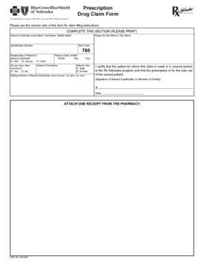 Rx Nebraska Prescription Drug Claim Form
