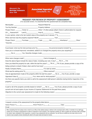 Request for Review of Property Assessment