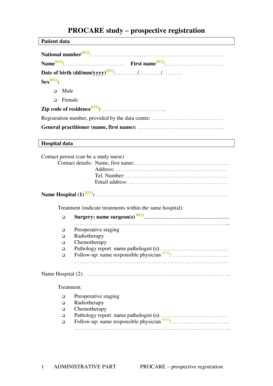 PROCARE Rectal Cancer Registration Form