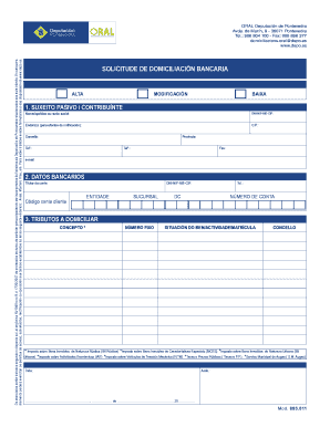 Bank Account Direct Debit Request Form