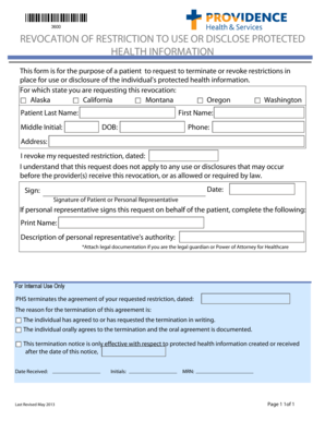Health Information Revocation Form