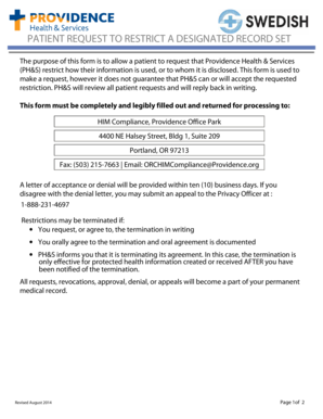 Patient Request to Restrict Health Information