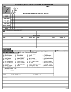 Health Questionnaire