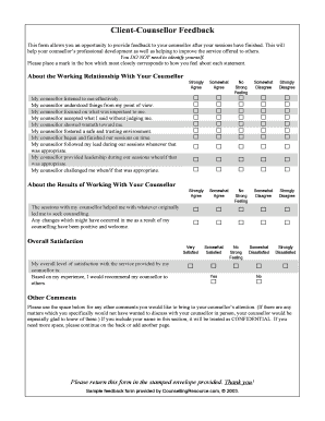 Client-Counsellor Feedback Form