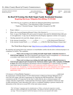 Florida Re-Roof Permit Application