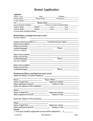 Rental Application Form