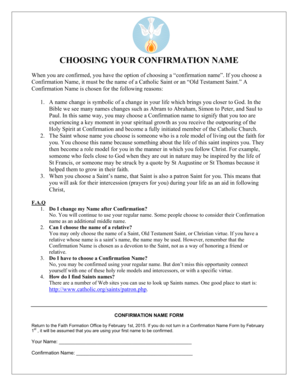 Confirmation Name Form