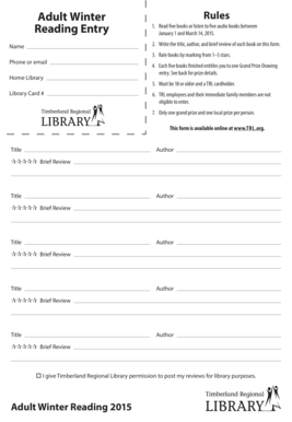 Adult Winter Reading form - Timberland Regional Library - trl