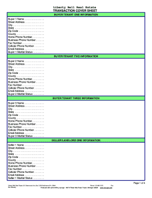 TRANSACTION COVER SHEET Liberty Bell Real Estate