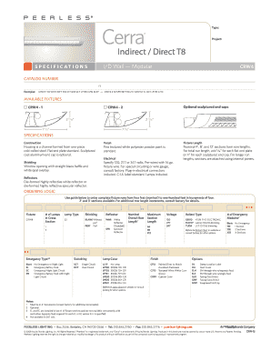 Cerra T8 Lighting Fixture Specification Form