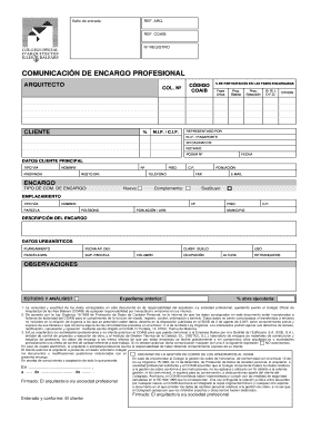 Comunicación de Encargo Profesional