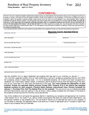 Texas Residential Real Property Inventory Form