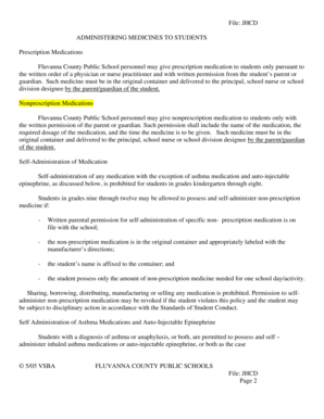 Fluvanna County Medication Administration Policy