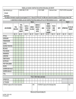 Federal-Aid Highway Construction Contractors Annual EEO Report