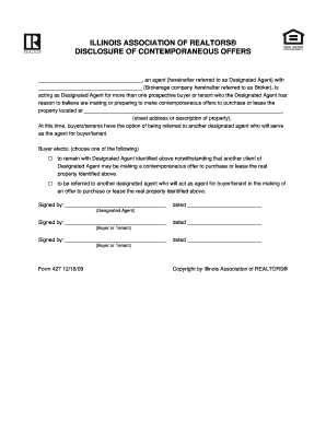 Tlr form - contemporaneous offer disclosure