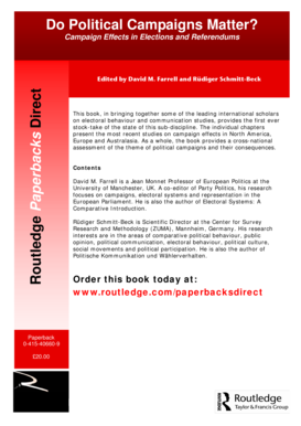 Political Campaigns Effects Book Order Form