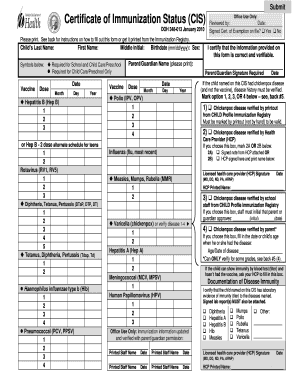 Certificate of Immunization Status