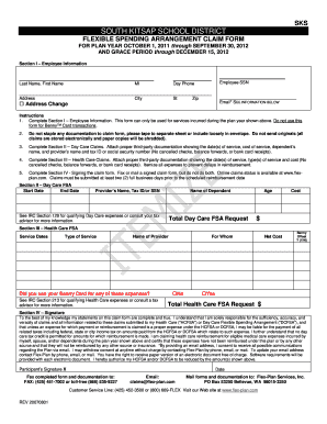 South Kitsap School District Flexible Spending Arrangement Claim Form