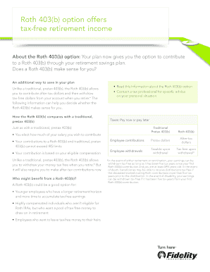 Roth 403(b) Retirement Plan Option