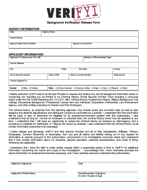 Background Verification Release Form