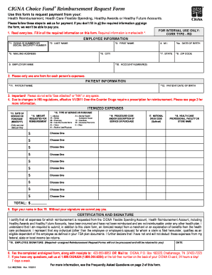 CIGNA Choice Fund Reimbursement Request Form
