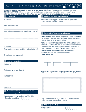 UK Proxy Vote Application Form