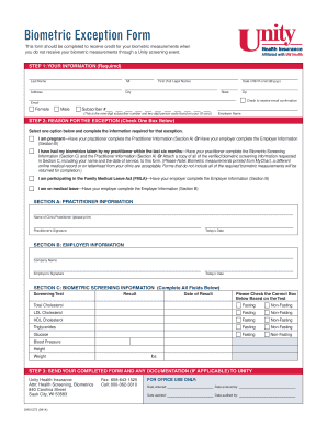 Biometric Exception Form