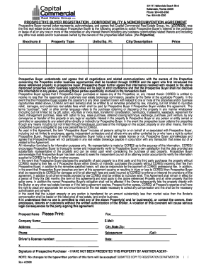Prospective Buyer Registration Confidentiality Agreement