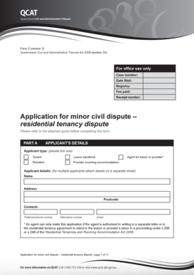 Queensland Residential Tenancy Dispute Form