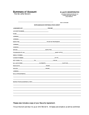 Repossession Information Sheet
