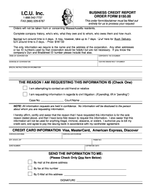 Business Credit Report Order Form