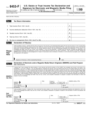 Form 8453-F for Electronic and Magnetic Media Filing