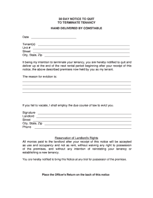 30 Day Notice to Quit - Snider & D'Amato Constables