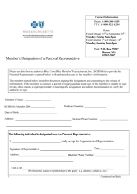 Member’s Designation of a Personal Representative