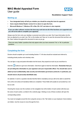 MAG Model Appraisal Form