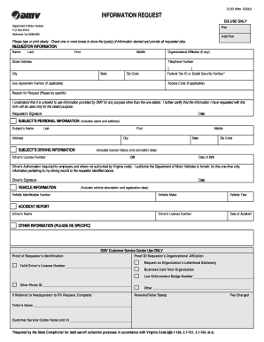 Virginia DMV Information Request Form
