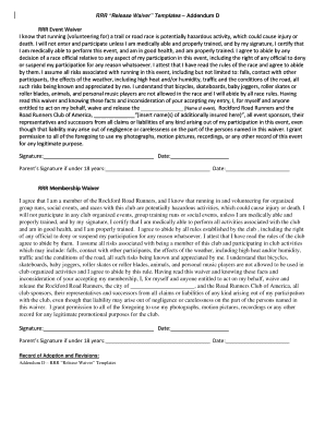 RRR Event and Membership Waiver Forms