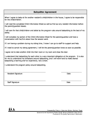 Babysitter Agreement