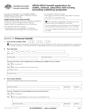 HECS-HELP Benefit Application for Maths, Science, Education and Nursing Graduates
