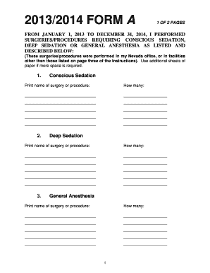 Nevada Medical Surgery Report Form