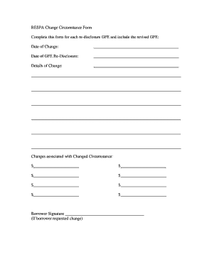 RESPA Change Circumstance Form