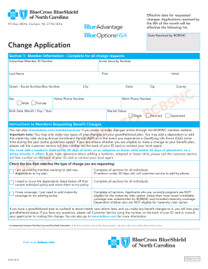 BCBSNC Change Application Form