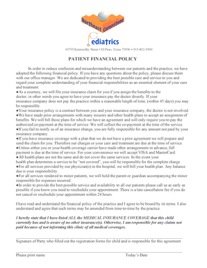 Patient Financial Policy Agreement