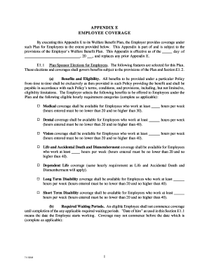Employee Coverage Appendix E