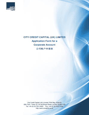Corporate Account Application Form